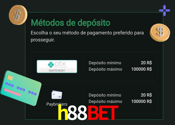 O cassino h88bet oferece uma grande variedade de métodos de pagamento
